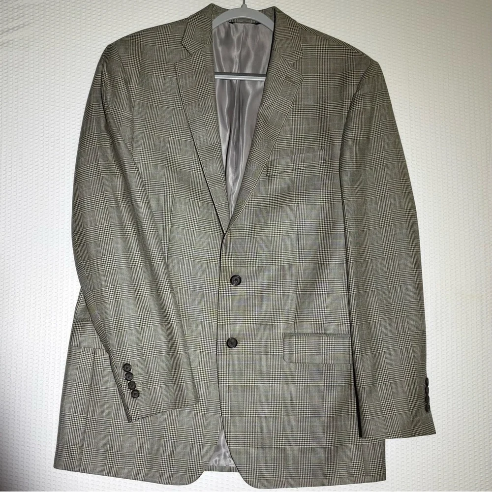 Ralph Lauren Glen Plaid & Windowpane mens 41L vintage suit coat silk/wool blazer
